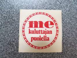 E - me kuluttajan puolella -tarra