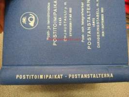 Postitoimipaikat sekä ohjaustaulu y.m. syyskuun 1. p:nä 1952 - Postanstalterna jämte dirigeringstabell m.m. den 1. september 1952