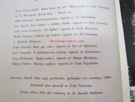 Jul-Scouten 1937 -partiolaisten joululehti ruotsiksi, takakannessa Förlag Bildkonstin &quot;Morsealfabet&quot;-peli (peliohjeet sisäsivuilla), I. Hustich - Indianer, Eric