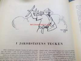 Jul-Scouten 1937 -partiolaisten joululehti ruotsiksi, takakannessa Förlag Bildkonstin &quot;Morsealfabet&quot;-peli (peliohjeet sisäsivuilla), I. Hustich - Indianer, Eric