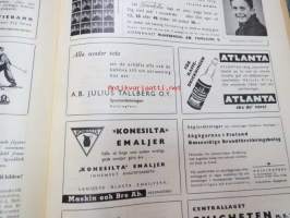 Jul-Scouten 1937 -partiolaisten joululehti ruotsiksi, takakannessa Förlag Bildkonstin &quot;Morsealfabet&quot;-peli (peliohjeet sisäsivuilla), I. Hustich - Indianer, Eric