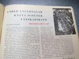 Jul-Scouten 1936 -partiolaisten joululehti ruotsiksi sis. mm. Ett rendezvous i Mandsjuriet, Under lägerdagar knyta scouter vänskapsband (Gullranda-lägret -