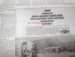 Moottoriviesti 1967 nr 6, ilmestynyt 14.6.1967, sis. mm. seur. artikkelit / kuvat / mainokset; Kansikuva Datsun 1300, Kestotesti Volvo 144 S, Taunus 15 M, Daf 44