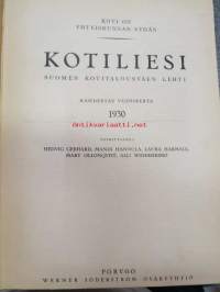 Kotiliesi 1930 -sidottu vuosikerta, kansikuvat näkyvät kuvissa