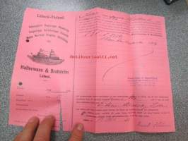 Helsingfors Ångfartygs Aktibolaget / Ångfartygs Ab Transito / Wasa Nordsjö Ångbåts Ab, &quot;Halland&quot;, 14.10.1922 -konossomentti, merirahtikirja