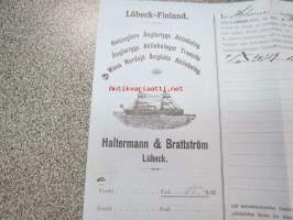 Helsingfors Ångfartygs Aktibolaget / Ångfartygs Ab Transito / Wasa Nordsjö Ångbåts Ab, &quot;Halland&quot;, 28.10.1922 -konossomentti, merirahtikirja