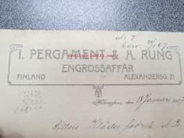 I. Pergament &amp; A. Rung - Engrossaffär, Helsingfors, 12.1.1907 -asiakirja