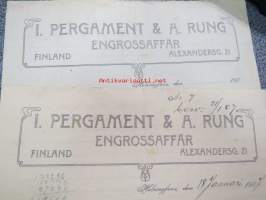 I. Pergament &amp; A. Rung - Engrossaffär, Helsingfors, 12.1.1907 -asiakirja