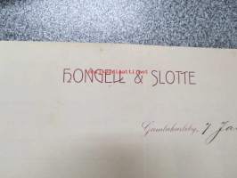 Hongell &amp; Slotte, Gamlakarleby (Kokkola) 7.1.1907 -asiakirja