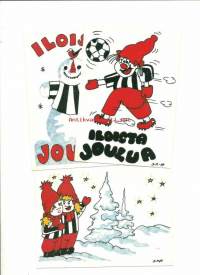 Jalkapallo postikortti  3 eril joulukortti
