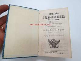 Finlands Stats-Kalender för år 1854, till Helsingfors horizont -valtiokalenteri, jossa mm. almanakka, &quot;Turkarnes Kalender&quot;, Dagliga medelvärmen i Helsingfors,