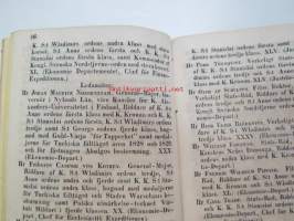 Finlands Stats-Kalender för år 1854, till Helsingfors horizont -valtiokalenteri, jossa mm. almanakka, &quot;Turkarnes Kalender&quot;, Dagliga medelvärmen i Helsingfors,