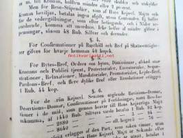 Finlands Stats-Kalender för år 1854, till Helsingfors horizont -valtiokalenteri, jossa mm. almanakka, &quot;Turkarnes Kalender&quot;, Dagliga medelvärmen i Helsingfors,