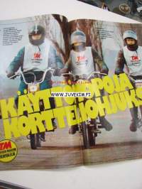 Tekniikan Maailma 1977 nr 8. Tm koeajaa/ esittelee: VW Golf LD, Aston Matin, Fiat 132, sähköauto Pilcar, Mitsubitshi Celeste, MV Agusta 350 S. Finnjet Flying