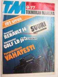 Tekniikan Maailma 1977 nr 9  Tm koeajaa Renault 14, Golf LD ja L, Mazda Farmari, vuoden 1977 uudet BMW:t 700-sarja. Runsaasti valokuvaus -aihetta. TM testaa: