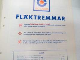 AC Delco Fläktremmar 1975 katalog -luettelo