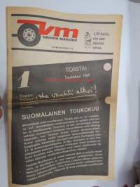 Vauhdin Maailma 1969 nr 6, sis. mm. seur. artikkelit / kuvat / mainokset; Jean-Pierre Beltoise, Kuukauden profiili - Heikki Liedes, Pääsorsa Lusenius, Tapio