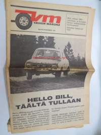 Vauhdin Maailma 1968 nr 9 sis. mm. seur. artikkelit / kuvat / mainokset; Bill Barnett, Kuukauden profiili - Curt Lincoln, Hannu Mikkola heinässä, Imatran