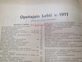 Opettajain lehti 1911 -sidottu vuosikerta