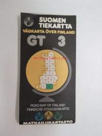 GT 3 Suomen tiekartta 1:200 000 Vägkarta över Finland - Road map of Finland - Finnische Strassenkarte