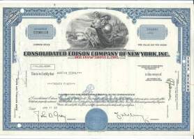 Consolidated Edison Company of New York Inc 1967  - osakekirja