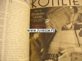 Kotiliesi 1937 nr 2,  Tammikuu 1937.  Aiheita mm. sisustus, vanhat tarjottimet, kaksoset. Liite: kevättalven villatöitä 1 A. Runsaasti v 1937 käsityömalleja