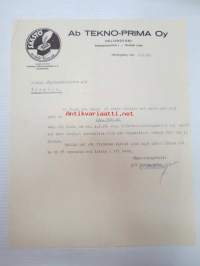Ab Tekno-Prima Oy, Helsingfors, 8.3.1939 -liikekirje