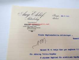 Aug. Eklöf Aktiebolag, Borgå (Porvoo) 4.6.1919 -liikekirje