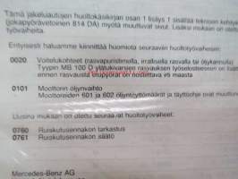 Mercedes-Benz Huoltokäsikirja jakeluautot osa 1 -lisäys lokakuu 1991