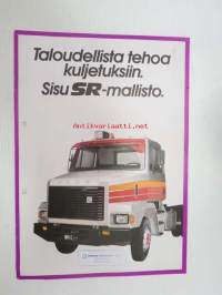 Sisu SR-mallisto -myyntiesite, kannessa leimaus; &quot;Auto-Vaano Ky&quot;