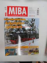 MIBA - Die Eisenbahnmodelle 2013, 12 kpl rautatieharrastelehtiä, saksankielisiä, joulukuun numero puuttuu?, kaikkien kansikuvat näkyvät kuvissa