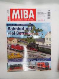 MIBA - Die Eisenbahnmodelle 2013, 12 kpl rautatieharrastelehtiä, saksankielisiä, joulukuun numero puuttuu?, kaikkien kansikuvat näkyvät kuvissa
