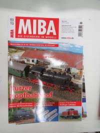 MIBA - Die Eisenbahnmodelle 2013, 12 kpl rautatieharrastelehtiä, saksankielisiä, joulukuun numero puuttuu?, kaikkien kansikuvat näkyvät kuvissa