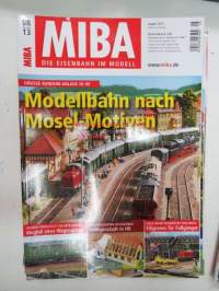 MIBA - Die Eisenbahnmodelle 2013, 12 kpl rautatieharrastelehtiä, saksankielisiä, joulukuun numero puuttuu?, kaikkien kansikuvat näkyvät kuvissa