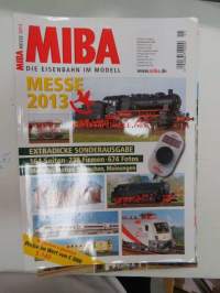 MIBA - Die Eisenbahnmodelle 2013, 12 kpl rautatieharrastelehtiä, saksankielisiä, joulukuun numero puuttuu?, kaikkien kansikuvat näkyvät kuvissa