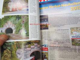 MIBA - Die Eisenbahnmodelle 2012, 10 kpl rautatieharrastelehtiä, saksankielisiä, numero 2 ja 8 puuttuu, kaikkien kansikuvat näkyvät kuvissa