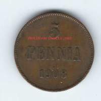 5 penniä  1908