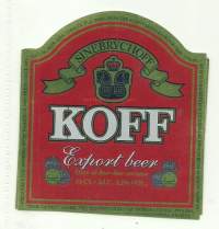 Koff xport beer  -  olutetiketti