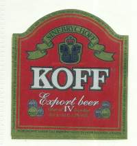 Koff export beer  IV  33 cl-  olutetiketti