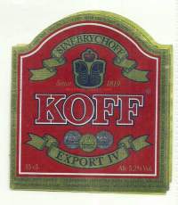 Koff Export IV - olutetiketti