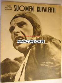 Suomen Kuvalehti 1945 nr 10  10.3.1945  Kannessa Oskari Rouvinen Salpauselän 50 km:n voittaja. Onnittelukuvissa mm. Knut Tallqvist 80v, M.N.Hyöky 75v. Pertti Ahva