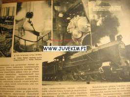 Suomen Kuvalehti 1945 nr 9, ilm 3.3.1945. Miten veturit syntyvät; Tampereen Lokomo. Mia Backman 50-vuotisjuhla.