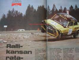 Vauhdin Maailma 1974 / 7 sis. mm. seur. artikkelit / kuvat / mainokset; Rallicros yhtä paljon show kuin kilpailukin mm. Björn Waldegård, Mauri A. Lindell,