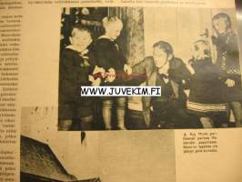 Suomen Kuvalehti 1945 nr 1. Tammikuu  1945 ajankuvaa. Kansi: Mannerheim vierailee invaliidisairaalassa.