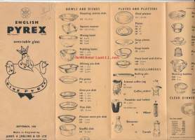 Pyrex- tuotteiden  - tuote-esite 1959