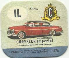 Chysler Imperial   - autokortti, keräilykuva, kahvipakettikuva  - uusintapainos / Vuonna 2014 Pauligin Juhla Mokka täytti 85 v ja julkaisi suosituista