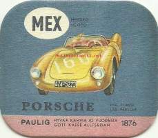 Porsche   - autokortti, keräilykuva, kahvipakettikuva  - uusintapainos / Vuonna 2014 Pauligin Juhla Mokka täytti 85 v ja julkaisi suosituista autokorteista
