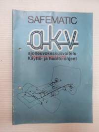 Safematic akv ajoneuvokeskusvoitelu -käyttö- ja huolto-ohjeet