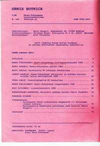Ornis Botnica 1/1986. Lintutieteellinen julkaisu.  Keski-Pohjanmaan Lintutieteellinen yhdistys