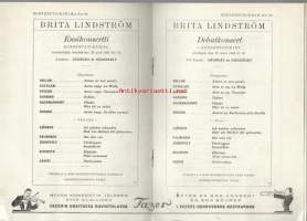 Brita Lindström - ensikonsertti Konservatoriossa 1942  käsiohjelma